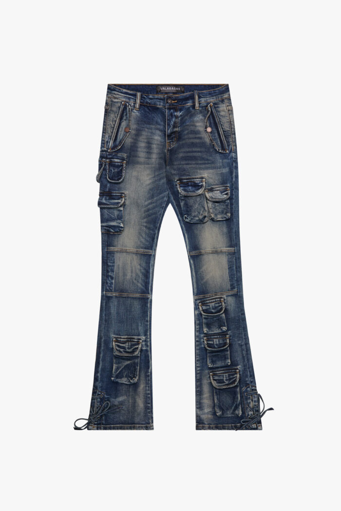 "NAVIGATOR" VINTAGE BLUE STACKED FLARE JEAN