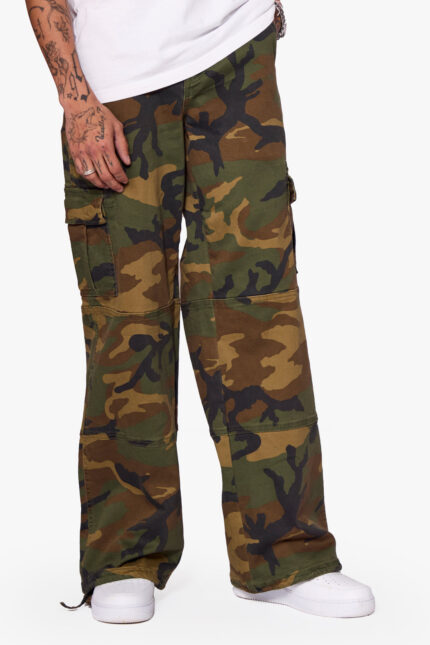 "SAFARI" FOILAGE GREEN BAGGY DENIM JEAN