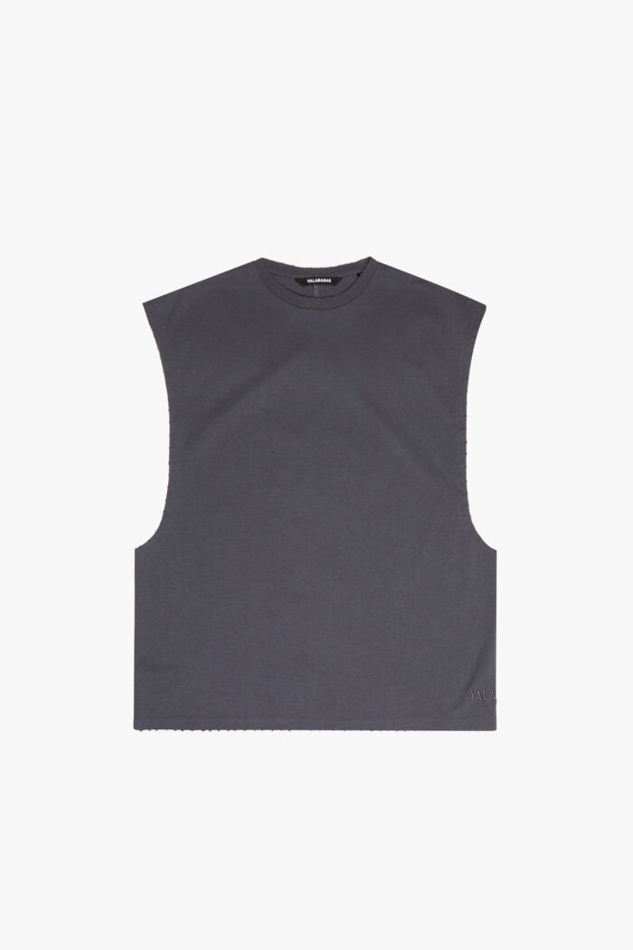 "SLICE" DK. GREY CUTOFF TEE